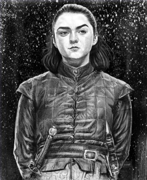 Zauberwelt Werke - Porträt von Arya Stark im Schnee Spiel der Throne